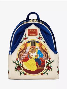 Loungefly Disney Beauty and the Beast Belle & Beast Velvet Mini Backpack